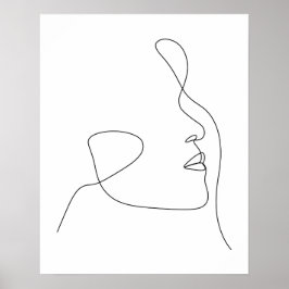 Minimalistische Abstracte Vrouw Gezichtslijn Kunst Poster