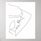 Minimalistische Abstracte Vrouw Line Art Poster (Voorkant)