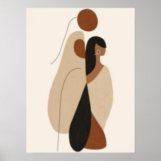 Minimalistische Abstracte Vrouw Muurkunst | Scandi Poster