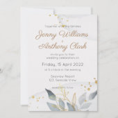 Minimalistische Abstracte Waterverf Trouw Uitnodig Kaart (Voorkant)