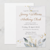 Minimalistische Abstracte Waterverf Trouw Uitnodig Kaart (Voorkant / Achterkant)