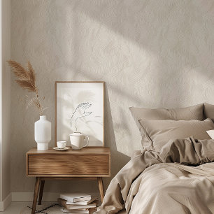 Minimalistische Abstracte Waves Beige & Wit Behang