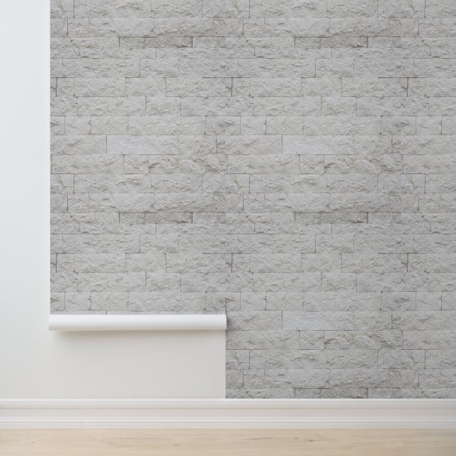 Minimalistische Abstracte Witte Baksteen Stenen Mu Behang (Applicatie)