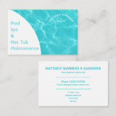 Minimalistische Abstracte Zwembad Water Ripples UK Visitekaartje (Voorkant / Achterkant)