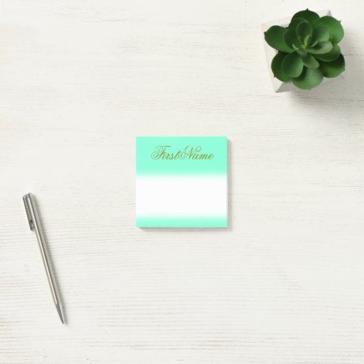 Minimalistische achtergrond van Aquamarine en groe Post-it® Notes (Kantoor)
