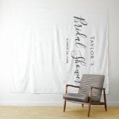 Minimalistische achtergrond voor bruidsfeest wandkleed (In Situ (horizontaal))