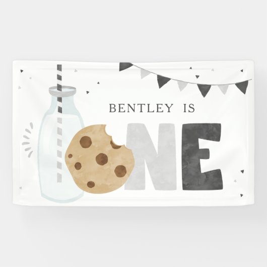 Minimalistische achtergrond voor melk en koekjes spandoek (Horizontaal)