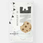 Minimalistische achtergrond voor melk en koekjes spandoek (Verticaal)