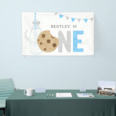 Minimalistische achtergrond voor melk en koekjes spandoek (Beurs)