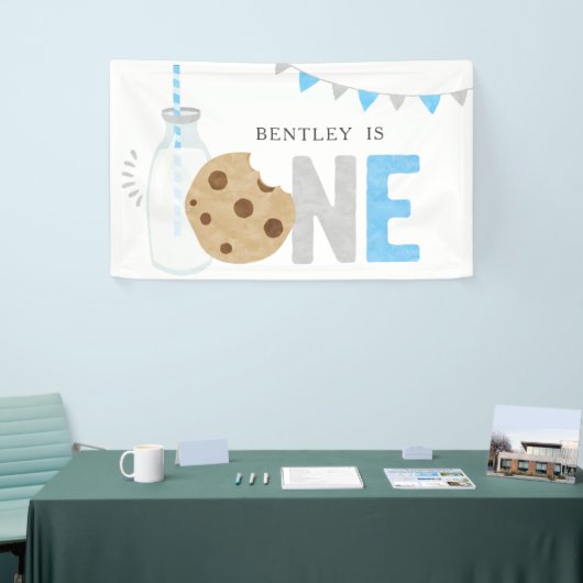 Minimalistische achtergrond voor melk en koekjes spandoek (Beurs)