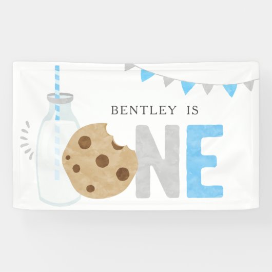 Minimalistische achtergrond voor melk en koekjes spandoek (Horizontaal)