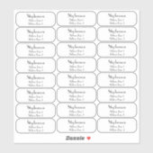 Minimalistische Achternaam Retouradres Transparant Sticker (Vel)