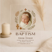 Minimalistische Acryl Doop Uitnodiging met Foto