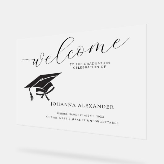 Minimalistische Acryl Graduation Party Welkomstbor Acryl Bord (Hoek)