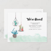 Minimalistische adreswijziging Boho Planten Bewege Aankondigingskaart (Voorkant / Achterkant)