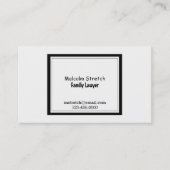Minimalistische advocaat uit de zwarte en witte fa visitekaartje (Voorkant)