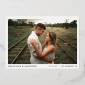 Minimalistische afbeelding bespaart de datum waaro folie uitnodiging (Voorkant)