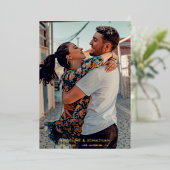 Minimalistische afbeelding bespaart de datum waaro folie uitnodiging (Staand Voorkant)