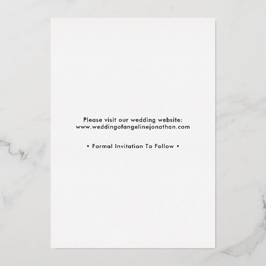 Minimalistische afbeelding bespaart de datum waaro folie uitnodiging (Achterkant)