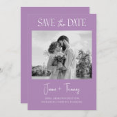 Minimalistische Afrikaanse Violet Save The Date Hu Kaart (Voorkant / Achterkant)