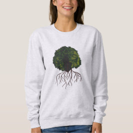 Minimalistische Afro Hair Brown Woman Collage kuns Trui