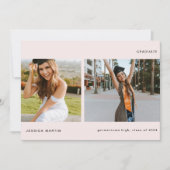 Minimalistische afstudeeraankondiging met twee fot kaart (Voorkant)