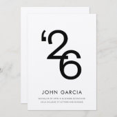 Minimalistische afstudeeraankondigingen 2026 kaart (Voorkant / Achterkant)