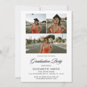 Minimalistische afstudeeradvertenties met 4 foto's kaart (Achterkant)