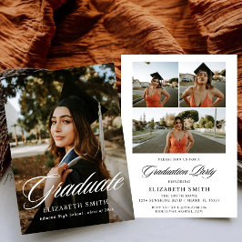 Minimalistische afstudeeradvertenties met 4 foto's kaart