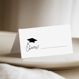 Minimalistische afstudeerdop invullen plaatskaartje