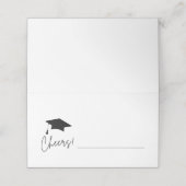 Minimalistische afstudeerdop invullen plaatskaartje (Buitenkant ongevouwen)