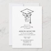 Minimalistische afstudeerdop met boog kaart (Voorkant)