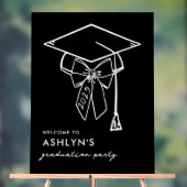 Minimalistische afstudeerdop met boog Welkom Acryl Bord (Neutraal)