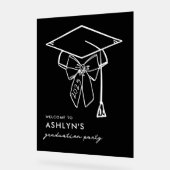 Minimalistische afstudeerdop met boog Welkom Acryl Bord (Hoek)