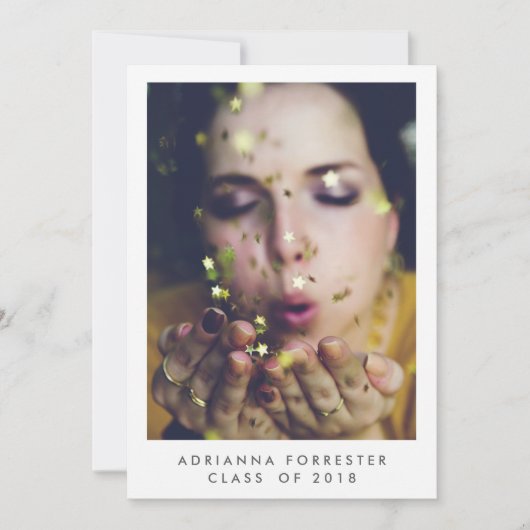 Minimalistische afstudeerfeest foto kaart (Voorkant)
