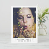 Minimalistische afstudeerfeest foto kaart (Staand voorkant)