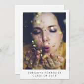 Minimalistische afstudeerfeest foto kaart (Voorkant / Achterkant)