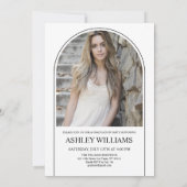 Minimalistische afstudeerfeest foto kaart (Achterkant)