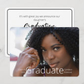 Minimalistische afstudeerfotoaankondiging/ kaart (Voorkant / Achterkant)