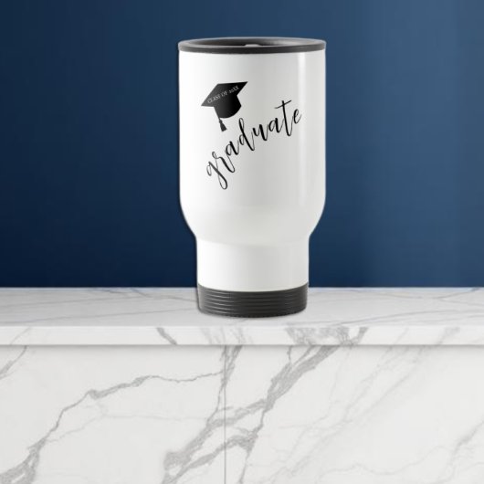 Minimalistische afstudeerhoed Zwart & Wit Afstuder Reisbeker