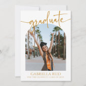 Minimalistische afstudeerparty in fotoboog kaart (Voorkant)