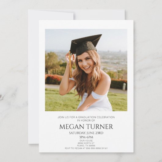 Minimalistische afstudeerparty in fotoboog kaart (Achterkant)