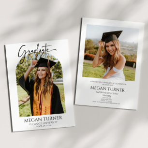 Minimalistische afstudeerparty in fotoboog kaart