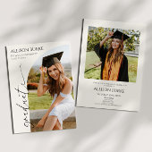 Minimalistische afstudeerparty in fotoboog kaart
