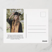 Minimalistische afstuderen aankondiging briefkaart (Achterkant)