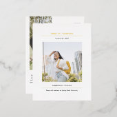 Minimalistische afstuderen aankondiging briefkaart (Voorkant / Achterkant)