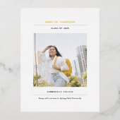 Minimalistische afstuderen aankondiging briefkaart (Voorkant)