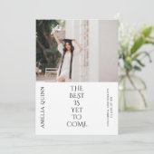 Minimalistische Afstuderen Aankondiging Kaart (Staand voorkant)