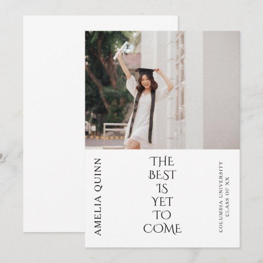 Minimalistische Afstuderen Aankondiging Kaart (Voorkant / Achterkant)