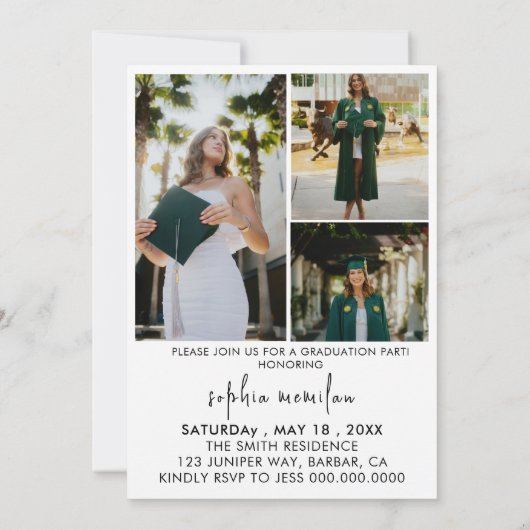 Minimalistische Afstuderen aankondiging, meerdere Kaart (Achterkant)